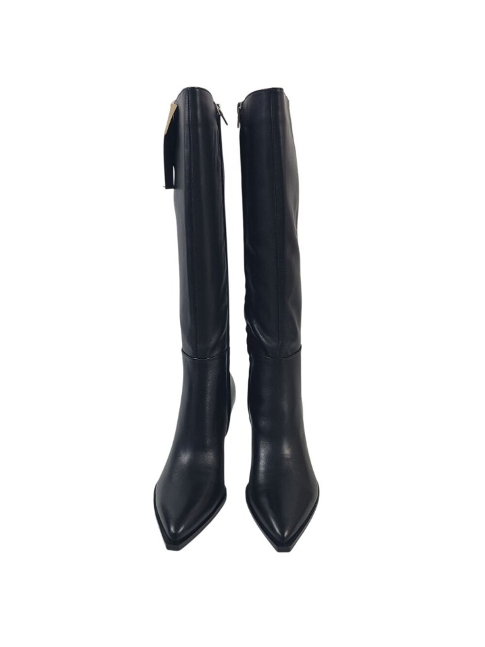 NEW Dolce Vita Auggie Black Leather Knee-High Boots Size 7.5 Kitten Heel - Picture 2 of 10